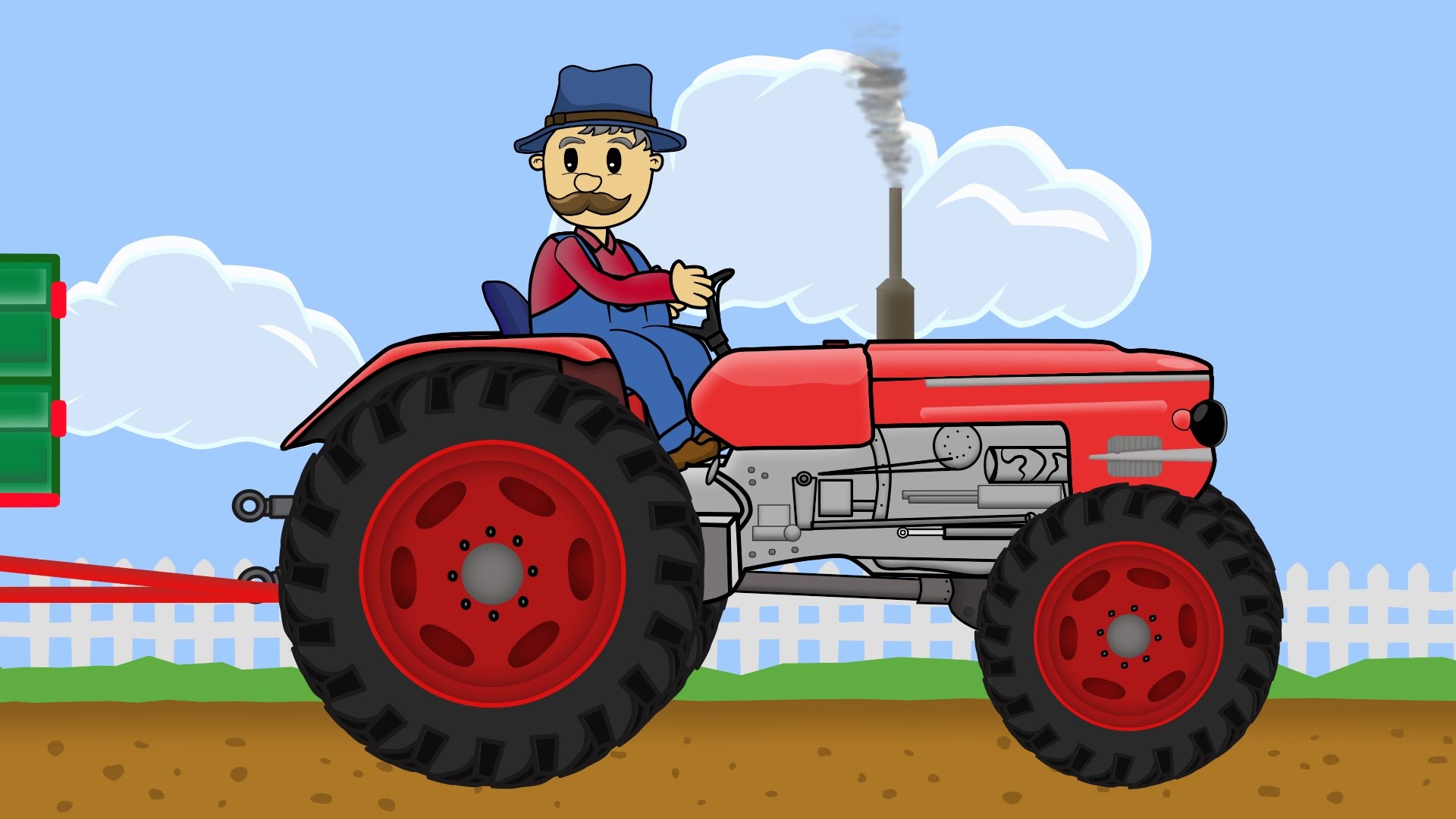 Включи приключения трактора. Веселый трактор. Трактор мультяшный. Синий трактор.