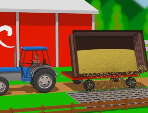 #Tractor with Trailer and Combine Harvester on tracks | Animated Farming & Farmer’s vehicles
