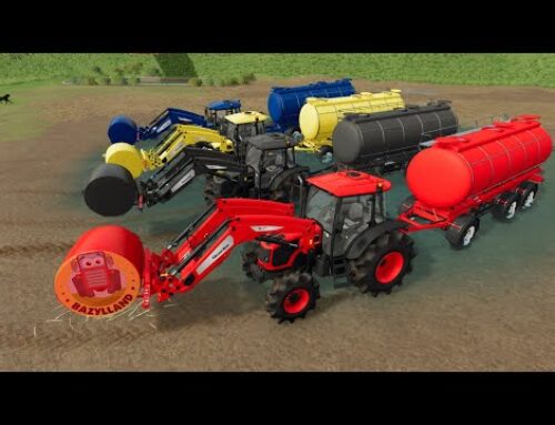 Transport of colored Tractors on Special Platform! FILL TANKS and Filling the Water Reservoir | FS22