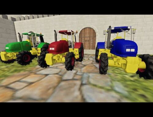 Toy Colorful Tractors And Steep Unusual Silos | LOADER OF COLORS and Front end Loader | Traktory