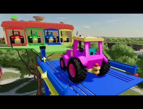 #Garage in Tree with Own Elevator and Delivery of Colorful #Tractors by Train | Farming Differently