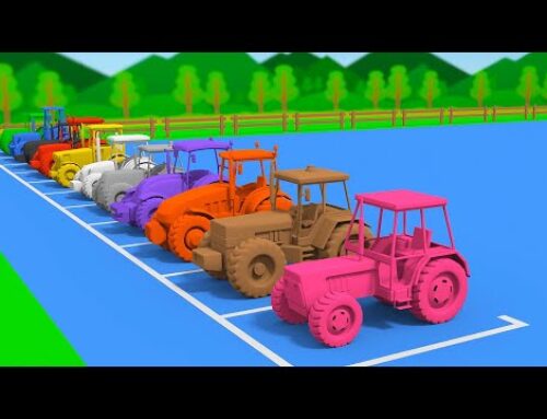 #Color #Tractor and Machine with Colorful Paints | Learn colors with Tractors | Bazylland Tractors