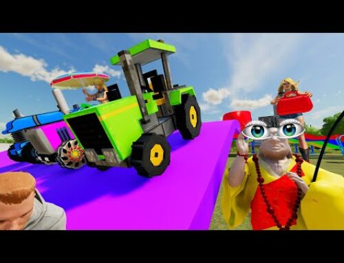 #Colorful Animated Bazylland Tractors  Farm of New Agricultural Vehicles and Machines  traktor