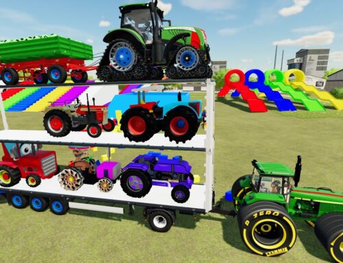 Transport of Unusual Tractors on a Double deck Trailer – New Objects in Farming Simulator 22