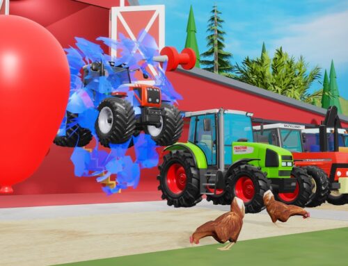 Tractors from colorful balloons- Colorful Animated Tractor farm and Farmer Simulation from Bazylland
