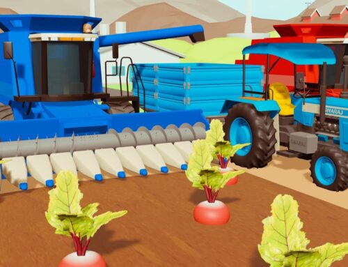 Work Vehicles and a garden full of Vegetables – Work in the Countryside! That is Colorful Tractors