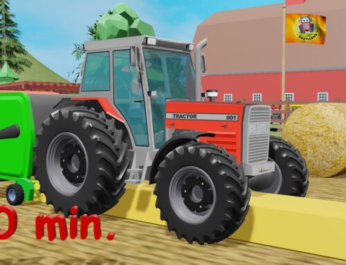 Little Massey Ferguson and Straw Rolling for Sale – Animated Farm of Colorful Tractors and Vehicles