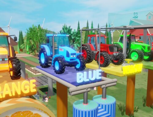 Tractors Painting that is or wooden Bridges to New Colors – Learn Colors with Vehicles and Tractors