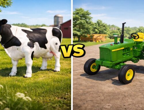 BACK TO THE ROOTS! Collectible Metal Cow vs Farming Simulator John Deere 4020