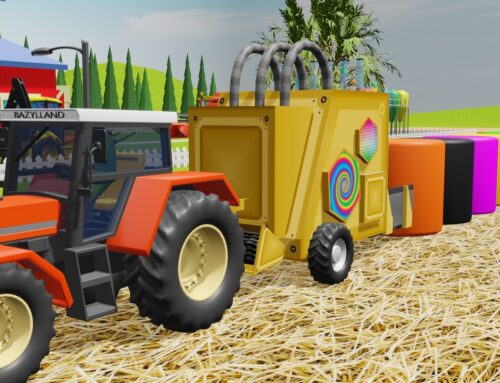 Kids Tractors and Colorful Straw Bales | Learning Colors – Traktory dla Dzieci i Kolorowe Bele słomy