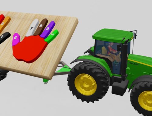 Learning Colors with American Tractors Or little John Deere and Colorful Fingers – Tractors for Kids