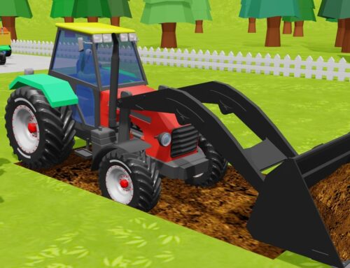 Colorful Vehicles and Tractor on the Farm and Construction Surprise, or Another Task for the Farmer