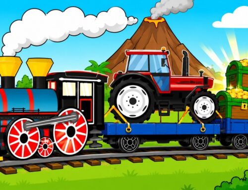 Tractor and Train Carry Treasure Chests! | Tractors and Toy Vehicles for Children