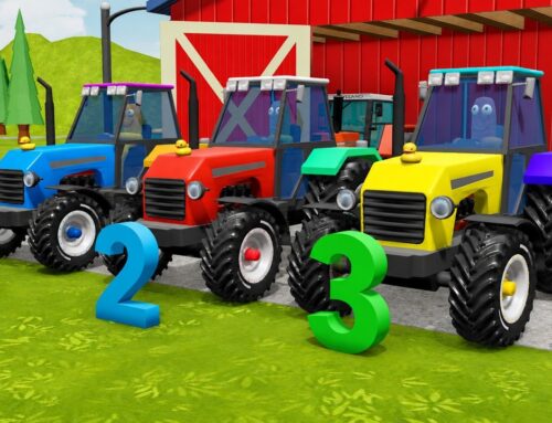 Three Multicolored Tractors and Three Jobs to Do – Farm Work [animation for Kids]