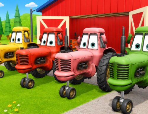 Four Colorful Tractors with McQueen & Several Farm Tasks | Farm works Tractor and combine harvester