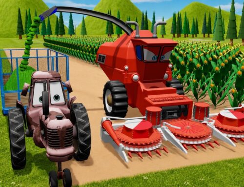 McQueen Combine Harvester and Tractor Harvesting Corn | Agricultural Machinery for Children