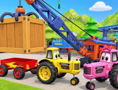 Pink Lady Tractor McQueen and the Wooden Surprise Box – Tractors for Kids
