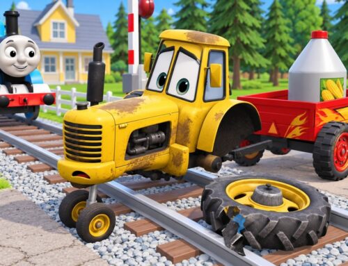 Tractor McQueen Is Stuck on the Tracks! FARMCO Helicopter to the Rescue!